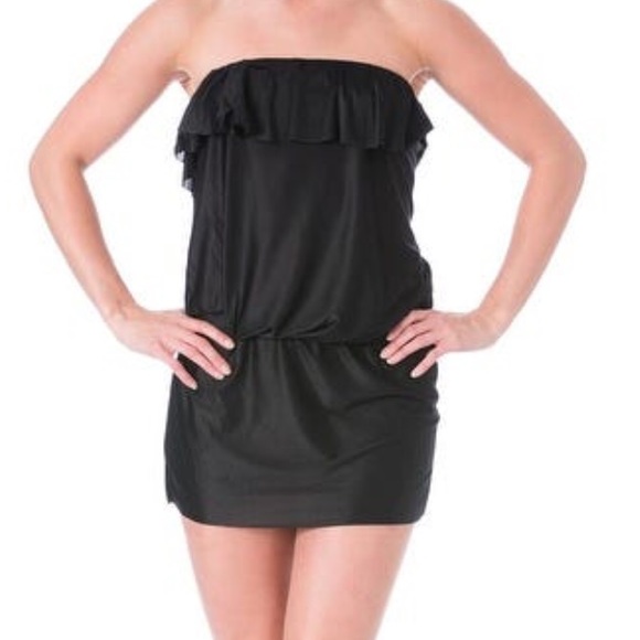 Aqua Green Other - Eco Swim Womens Strapless Ruffled Dress Cover-Up